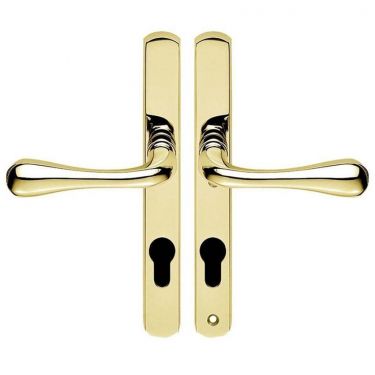Click Here To Enlarge This Photo Of AQ1NP92 - Carlisle Brass Manital Narrow Plate 'Astro' Lever Furniture (92mm Centres - 124mm Screw Centres) Polished Brass