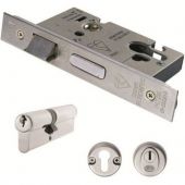 ESB5025SSS - Carlisle Brass Eurospec Easi-T Euro Profile British Standard Double Cylinder and 64mm Sashlock (Complete Set) Satin Stainless Steel