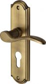 HOW1348-AT Heritage Brass Door Handle For Euro Profile Plate Howard Design Antique Brass Finish