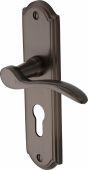 HOW1348-MB Heritage Brass Door Handle For Euro Profile Plate Howard Design Matt Bronze Finish