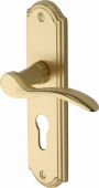 HOW1348-SB Heritage Brass Door Handle For Euro Profile Plate Howard Design Satin Brass Finish