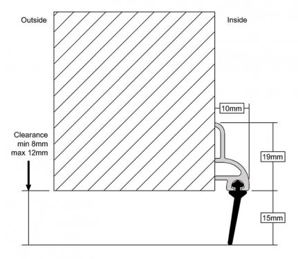 Click Here To Enlarge This Photo Of Stormguard Heavy Duty Rubber Door Seal 914mm Aluminium (03SR0210914A)