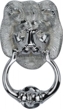 Click Here To Enlarge This Photo Of K1210-PC Heritage Brass Lion Knocker Polished Chrome Finish