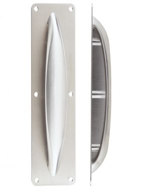 Click Here To Enlarge This Photo Of ZPSALP - Zoo Hardware Anti Ligature Pull Handle on Backplate 300mm x 75mm Satin Stainless Steel