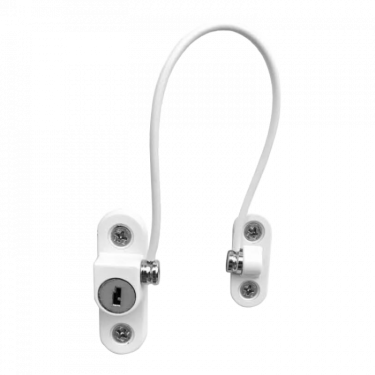 Click Here To Enlarge This Photo Of AS11387 - ASEC 200mm Mini Locking Cable Window Restrictor White