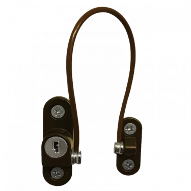 Click Here To Enlarge This Photo Of AS11388 - ASEC 200mm Mini Locking Cable Window Restrictor Brown