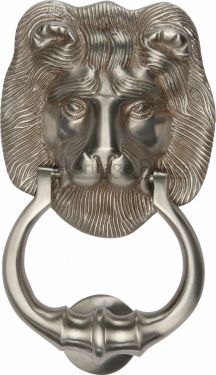 Click Here To Enlarge This Photo Of K1210-SN Heritage Brass Lion Knocker Satin Nickel Finish