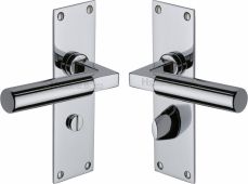 BAU7330-PC Heritage Brass Door Handle For Bathroom Bauhaus Design Polished Chrome Finish