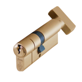 AS10021 - ASEC Kite British Standard 1 Star Kitemarked Euro Key & Turn Cylinder - 70mm 30/T40 (25/10/T35) KD Polished Brass
