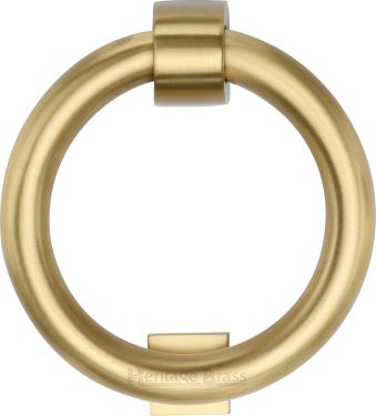 Click Here To Enlarge This Photo Of K1270-SB Heritage Brass Ring Knocker Satin Brass Finish