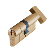 AS10163 - ASEC Kite British Standard 1 Star Kitemarked Euro Key & Turn Cylinder - 80mm 40/T40 (35/10/T35) KD Satin Brass