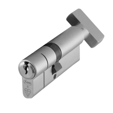 Click Here To Enlarge This Photo Of AS10170 - ASEC Kite British Standard 1 Star Kitemarked Euro Key & Turn Cylinder - 85mm 40/T45 (35/10/T40) KD Nickel Plated