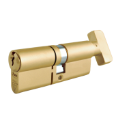 AS10387 - ASEC Kite Elite 3 Star Snap Resistant Euro Key & Turn Cylinder - 80mm 40/T40 (35/10/35T) KD Polished Brass