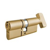 AS11823 - ASEC Kite Elite 3 Star Snap Resistant Euro Key & Turn Cylinder - 90mm 45/T45 (40/10/40T) KD Satin Brass