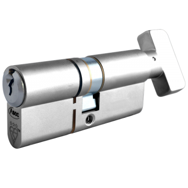 Click Here To Enlarge This Photo Of AS11845 - ASEC Kite Elite 3 Star Snap Resistant Euro Key & Turn Cylinder - 100mm 45/T55 (40/10/50T) KD Polished Chrome