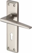 KEN6800-SN Heritage Brass Door Handle Lever Lock Kendal Design Satin Nickel Finish