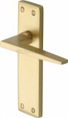 KEN6810-SB Heritage Brass Door Handle Lever Latch Kendal Design Satin Brass Finish