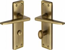KEN6830-AT Heritage Brass Door Handle For Bathroom Kendal Design Antique Brass Finish