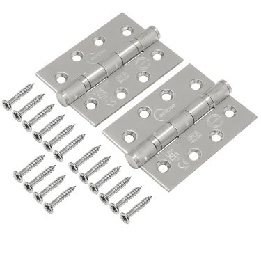 Click Here To Enlarge This Photo Of Eclipse 14888 Grade 13 Satin Stainless Steel Ball Bearing Hinges 102 x 76 x 3mm
