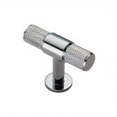 FTD701CP - Carlisle Brass Fingertip Design Knurled T-Bar Knob 50mm Polished Chrome