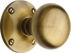 KEN980-AT Heritage Brass Mortice Knob on Rose Kensington Design Antique Brass Finish