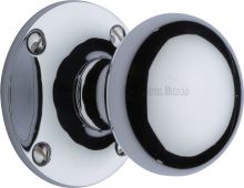KEN980-PC Heritage Brass Mortice Knob on Rose Kensington Design Polished Chrome Finish