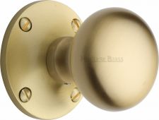 KEN980-SB Heritage Brass Mortice Knob on Rose Kensington Design Satin Brass Finish