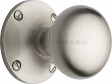 KEN980-SN Heritage Brass Mortice Knob on Rose Kensington Design Satin Nickel Finish