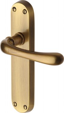 Click Here To Enlarge This Photo Of LUN5310-AT Heritage Brass Door Handle Lever Latch Luna Design Antique Brass Finish