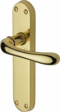 Click Here To Enlarge This Photo Of LUN5310-PB Heritage Brass Door Handle Lever Latch Luna Design Polished Brass Finish
