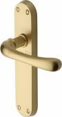 LUN5310-SB Heritage Brass Door Handle Lever Latch Luna Design Satin Brass Finish