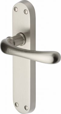 Click Here To Enlarge This Photo Of LUN5310-SN Heritage Brass Door Handle Lever Latch Luna Design Satin Nickel Finish