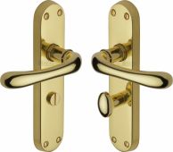 LUN5330-PB Heritage Brass Door Handle For Bathroom Luna Design Polished Brass Finish
