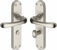 LUN5330-SN Heritage Brass Door Handle For Bathroom Luna Design Satin Nickel Finish