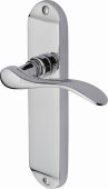 MAY7610-PC Heritage Brass Door Handle Lever Latch Maya Design Polished Chrome Finish