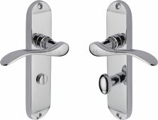 MAY7630-PC Heritage Brass Door Handle For Bathroom Maya Design Polished Chrome Finish