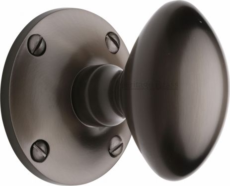 Click Here To Enlarge This Photo Of MAY960-MB Heritage Brass Mortice Knob on Rose Mayfair Design Matt Bronze Finish