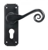 45591 From The Anvil Black Monkeytail Lever Euro Lock Set