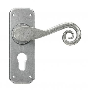 Click Here To Enlarge This Photo Of 45592 From The Anvil Pewter Monkeytail Lever Euro Lock Set