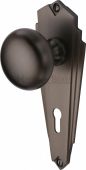 BR1800-MB Heritage Brass Mortice Knob on Lock Plate Broadway Design Matt Bronze Finish