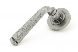 45631 From The Anvil Pewter Avon Round Lever on Rose Set (Plain)