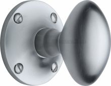 MAY960-SC Heritage Brass Mortice Knob on Rose Mayfair Design Satin Chrome Finish