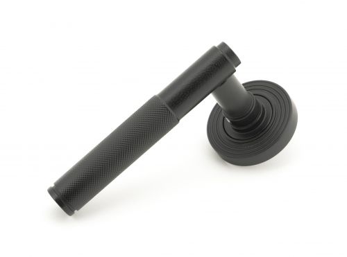 Click Here To Enlarge This Photo Of 45677 From The Anvil Matt Black Brompton Lever on Rose Set (Beehive)