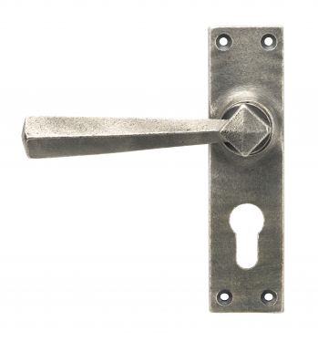Click Here To Enlarge This Photo Of 45760 From The Anvil Antique Pewter Straight Lever Euro Lock Set