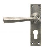 45760 From The Anvil Antique Pewter Straight Lever Euro Lock Set
