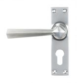 45763 From The Anvil Satin Chrome Straight Lever Euro Lock Set