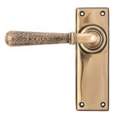 46226 From The Anvil Polished Bronze Hammered Newbury Lever Latch Set