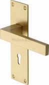 MET4900-SB Heritage Brass Door Handle Lever Lock Metro Design Satin Brass Finish