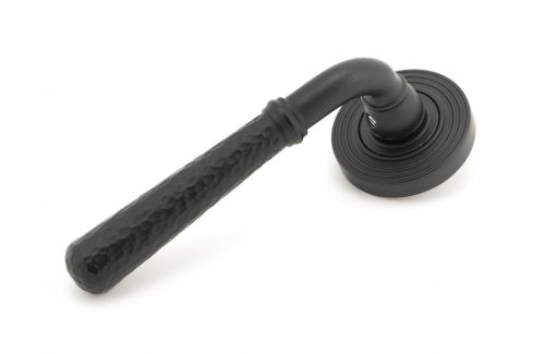 Click Here To Enlarge This Photo Of 49987 From The Anvil Matt Black Hammered Newbury Lever on Rose Set (Beehive) - Unsprung
