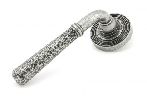 Click Here To Enlarge This Photo Of 49991 From The Anvil Pewter Hammered Newbury Lever on Rose Set (Beehive) - Unsprung